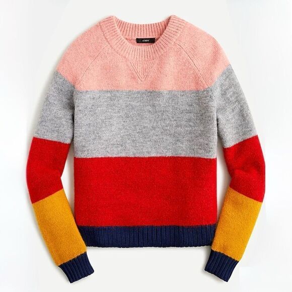J. Crew Colorblock crewneck sweater size Small - Picture 1 of 10
